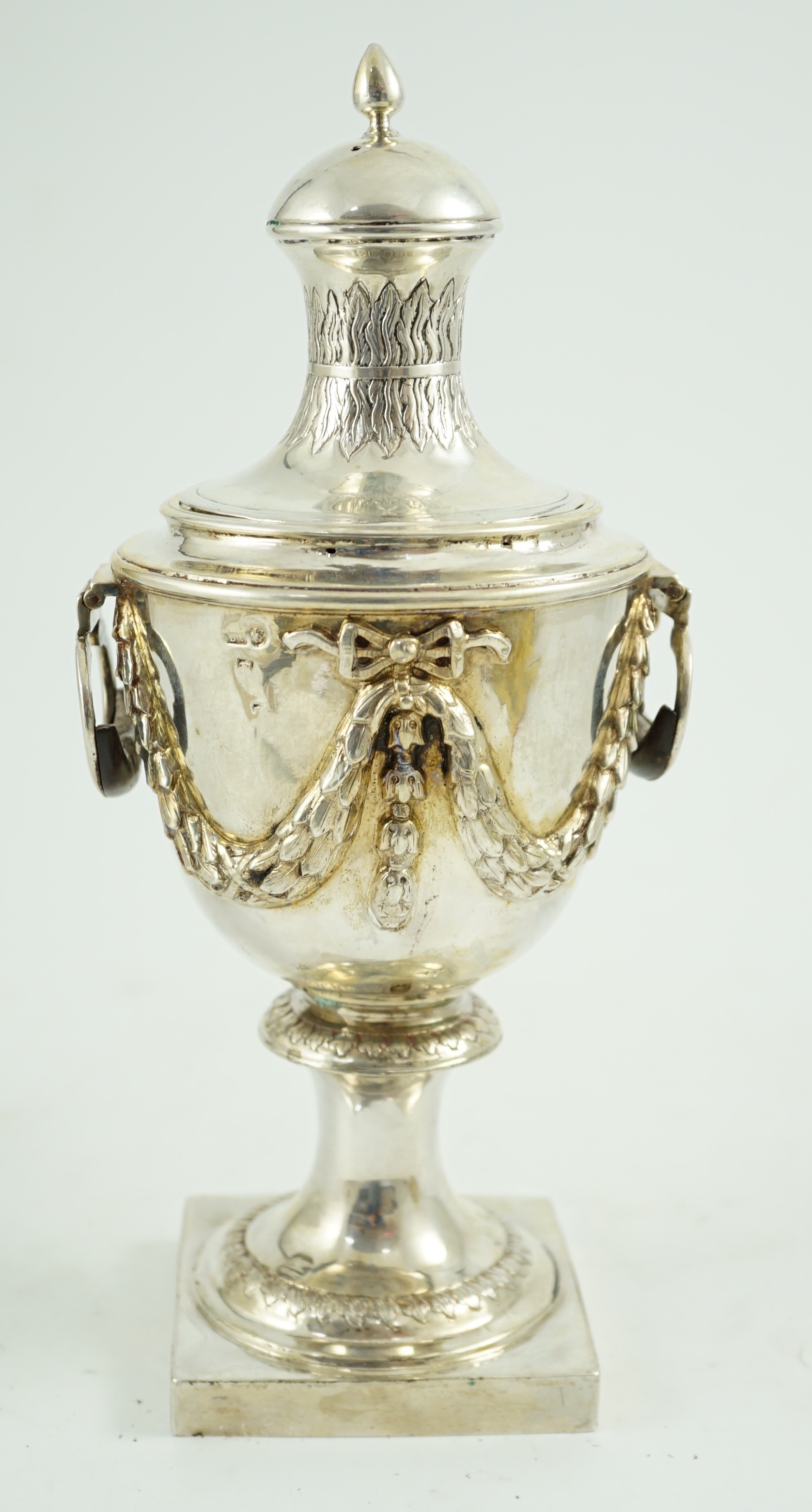 A late 18th century Russian silver samovar, with ivory spigot, master possibly Alexander Yarshinov?